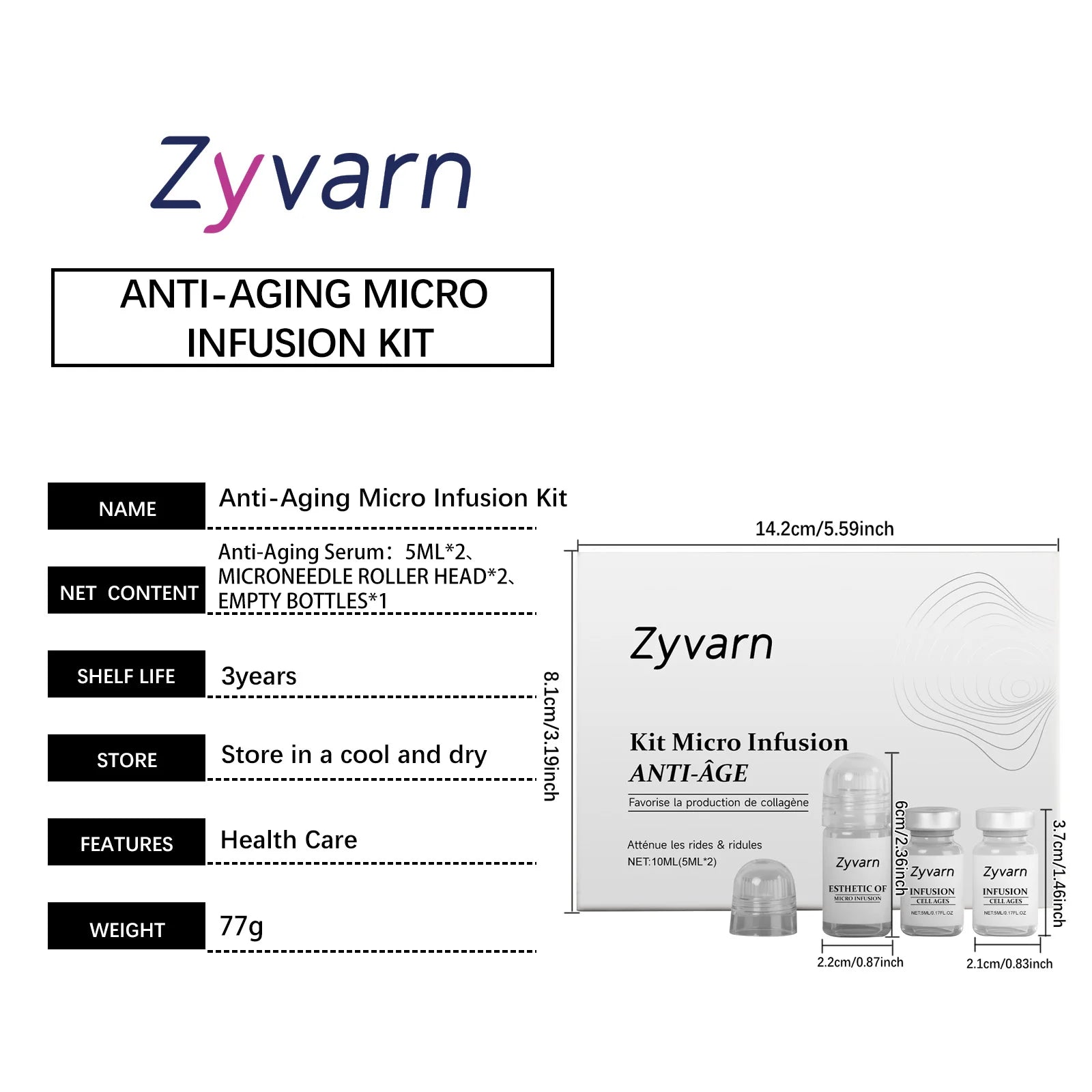 0.25mm Microneedle Collagen Serum Skincare Set