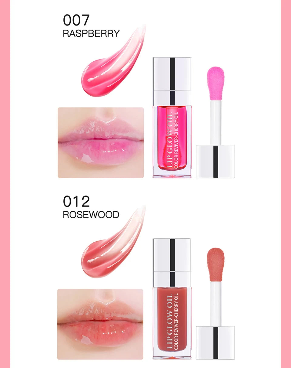 Cherry Seed Oil Lip Glow Oil – Tinted Hydrating Lip Treatment