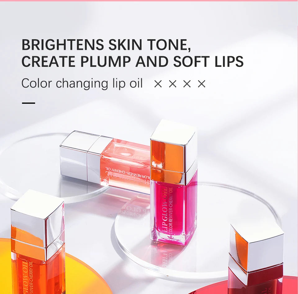 Cherry Seed Oil Lip Glow Oil – Tinted Hydrating Lip Treatment