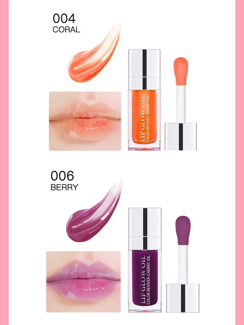 Cherry Seed Oil Lip Glow Oil – Tinted Hydrating Lip Treatment