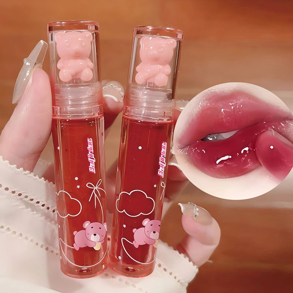 Cute Bear Mirror Lip Gloss – 6 Colors