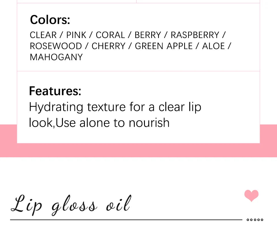 Cherry Seed Oil Lip Glow Oil – Tinted Hydrating Lip Treatment