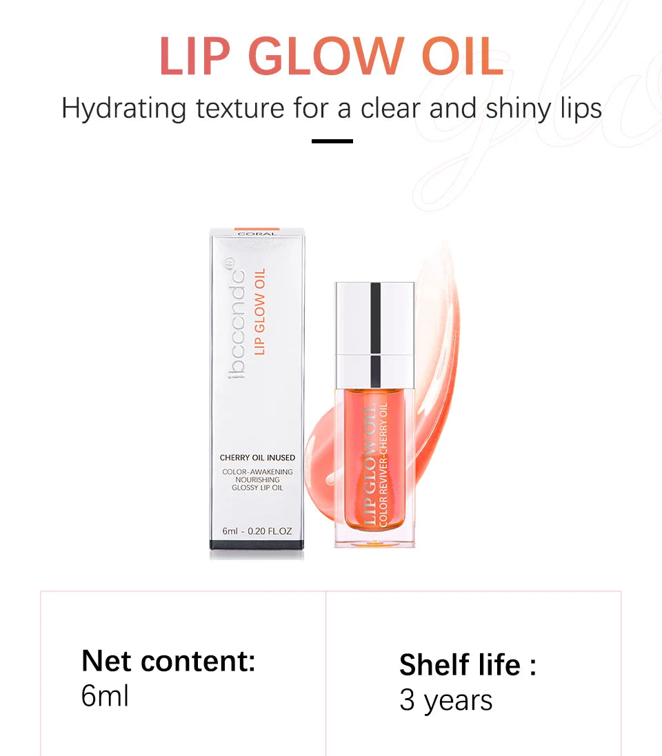 Cherry Seed Oil Lip Glow Oil – Tinted Hydrating Lip Treatment