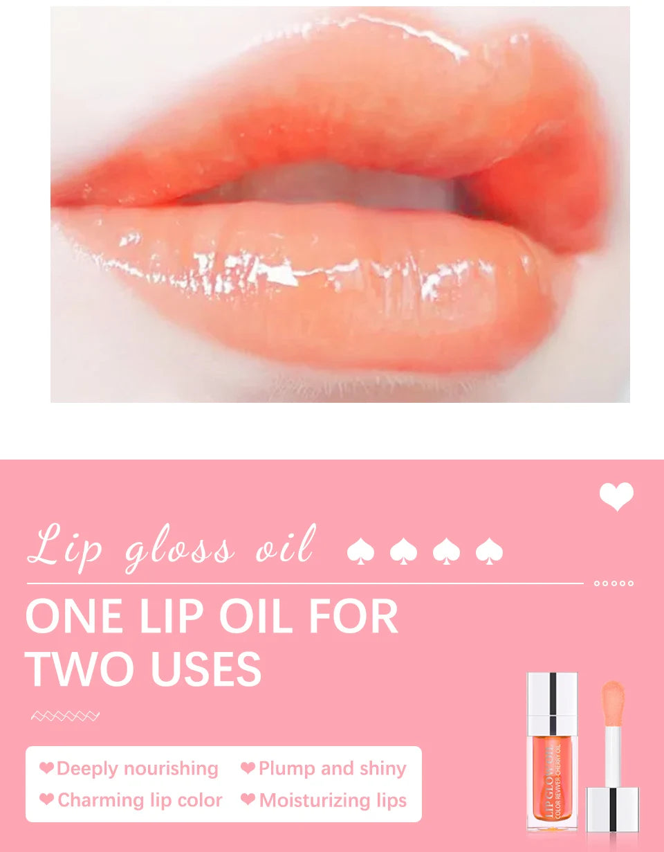 Cherry Seed Oil Lip Glow Oil – Tinted Hydrating Lip Treatment