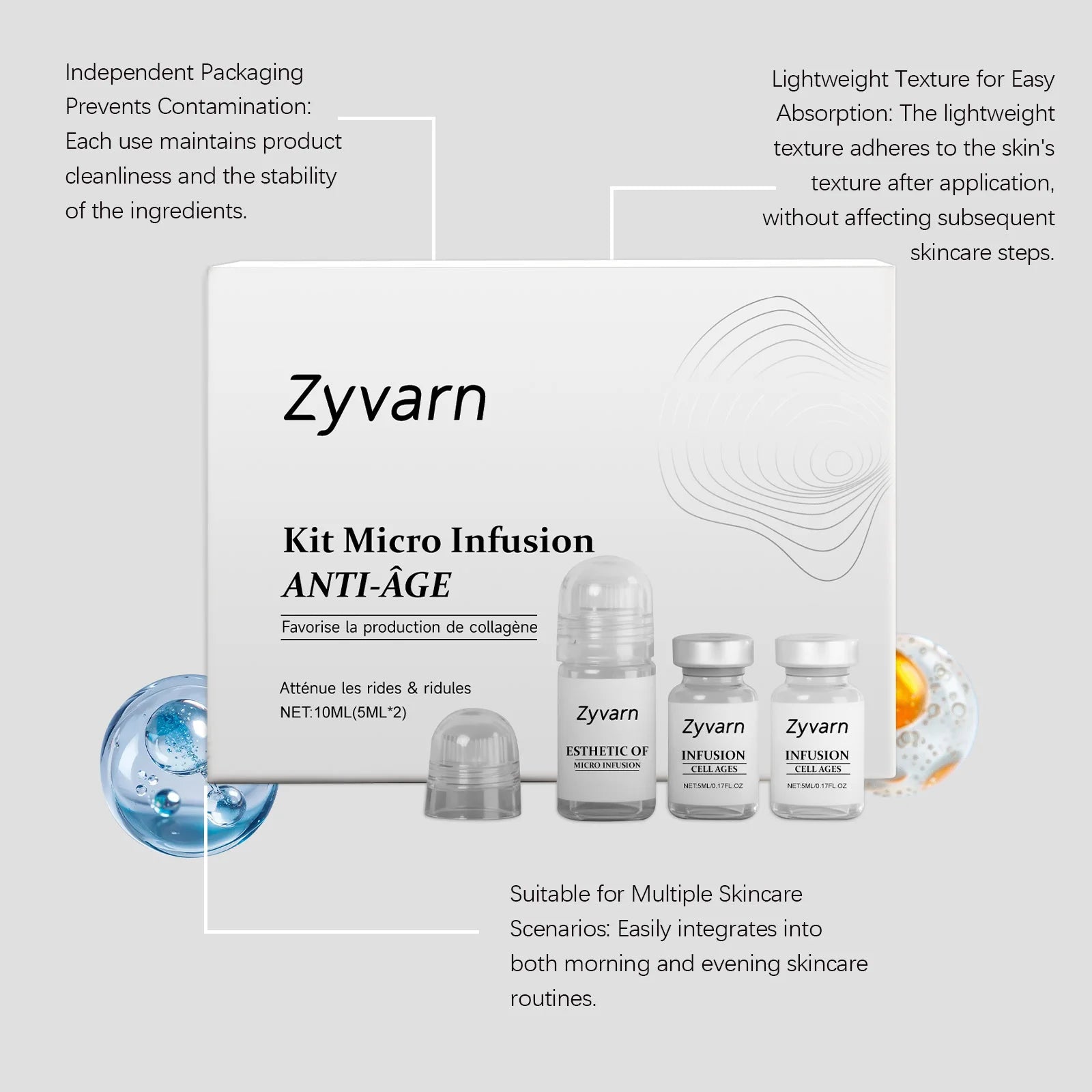 0.25mm Microneedle Collagen Serum Skincare Set