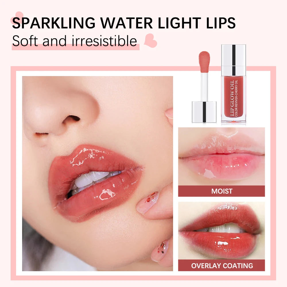 Cherry Seed Oil Lip Glow Oil – Tinted Hydrating Lip Treatment