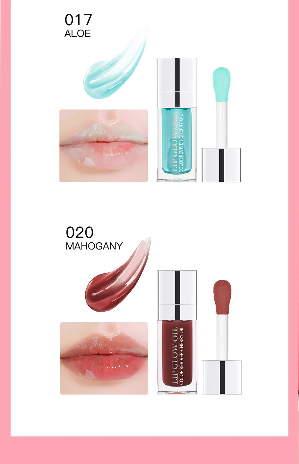 Cherry Seed Oil Lip Glow Oil – Tinted Hydrating Lip Treatment