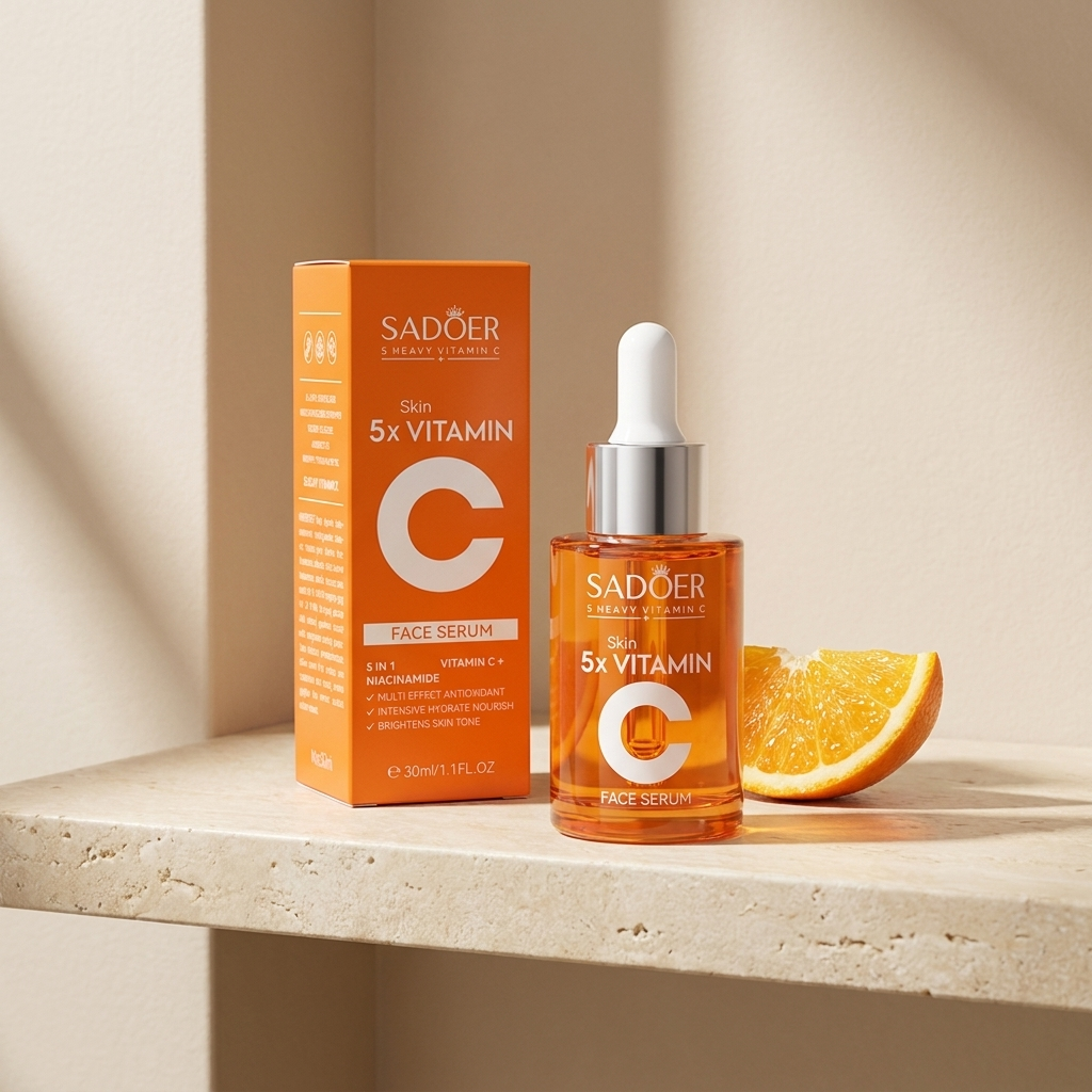 Vitamin C Firming Ritual on stone shelf